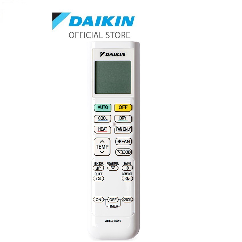 Ảnh Remote ARC480A19 cho máy điều hòa Daikin FTHF25/35RAVMV, FTHF25/35/50/60/71RVMV, FTHM50/60/71HVMV. 1