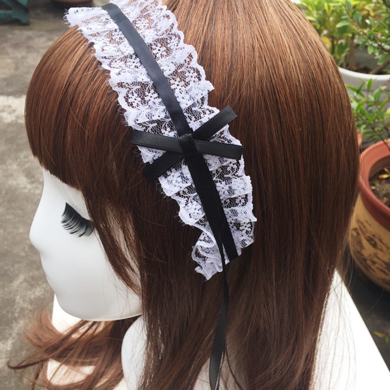 Ppy Maid Handmade Ruy Băng Quấn Tóc Gothic Ren Phụ Kiện Tóc Cho Nữ Bé Gái