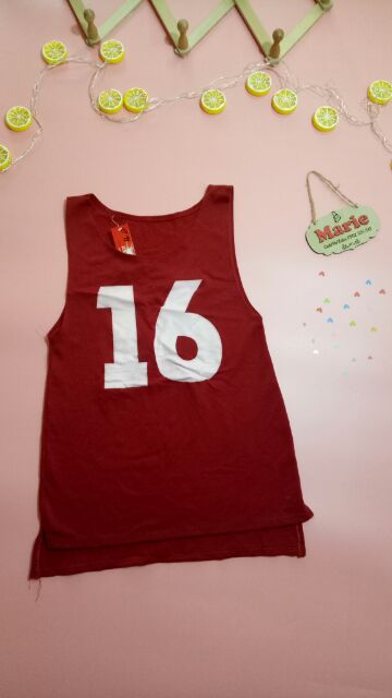 Áo tanktop form dài in hình (sẵn)