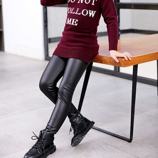 Quần legging giả da lót lông giữ ấm mùa đông thời trang cho bé gái