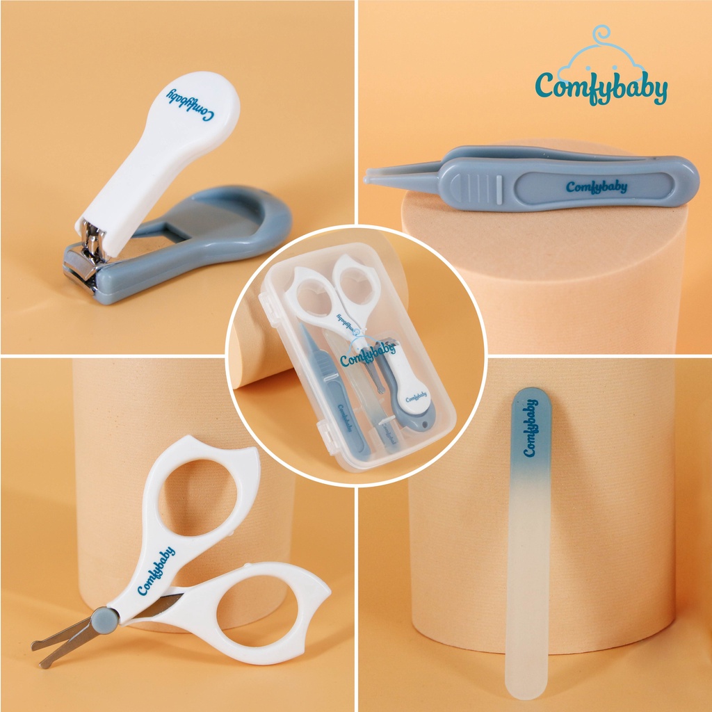 Ảnh Bộ dụng cụ cắt móng tay cho bé 4 trong 1 bấm, dũa, nhíp và kéo an toàn tuyệt đối cho trẻ ComfyBaby BM1 4