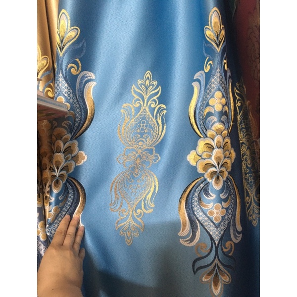 Combo 2 tấm rèm rộng 1,6m cao 2,3m màu xanh | Shopee Việt Nam