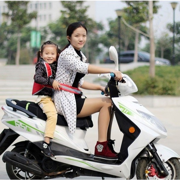 Đai đi xe máy an toàn cho bé - 2 trong 1 - Mầu Nâu