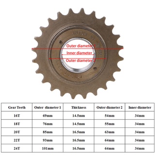 Zuoo BMX Bike Race 16 18 20 22 24T Răng Một Tốc Độ Freewheel Bánh Xích Một Phần