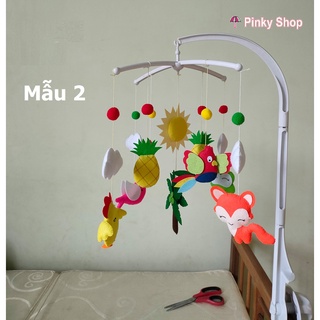 Treo nôi cho bé phát nhạc, kích thích thị giác [Ảnh thật, Hàng mới 100%], tự xoay, đồ chơi cũi handmade Pinky shop