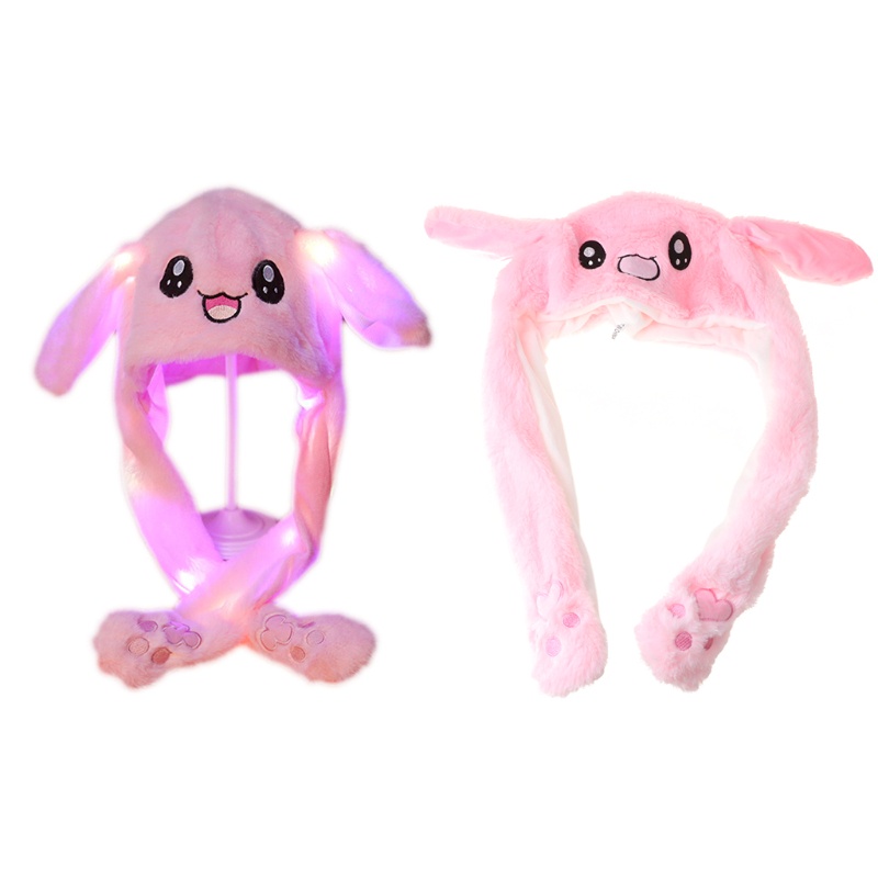 Trại vui nhộn mũ phát sáng LED cho cả gia đình, tai thỏ di động và nhấp nháy - Đồ chơi sang trọng cho ngày lễ