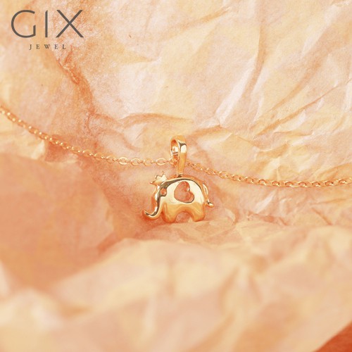 Ảnh Mặt dây chuyền bạc hình con voi khoét trái tim tinh xảo Gix Jewel MDC06 2