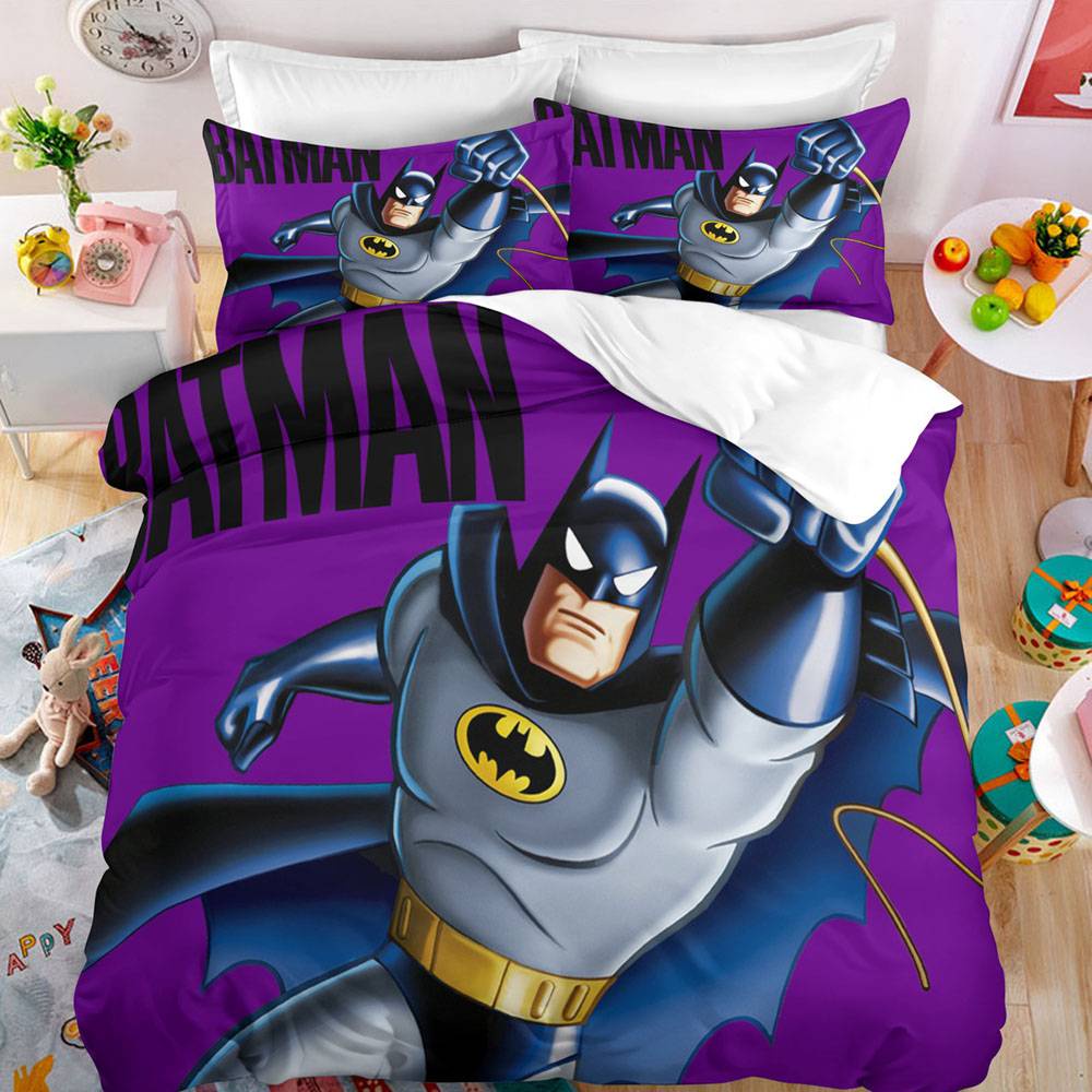 PS1 DC Batman 3in1 Bộ Chăn Ga Gối Chăn Ga Gối Phòng Ngủ Có Thể Giặt Ký Túc Xá Phù Hợp Với SP1