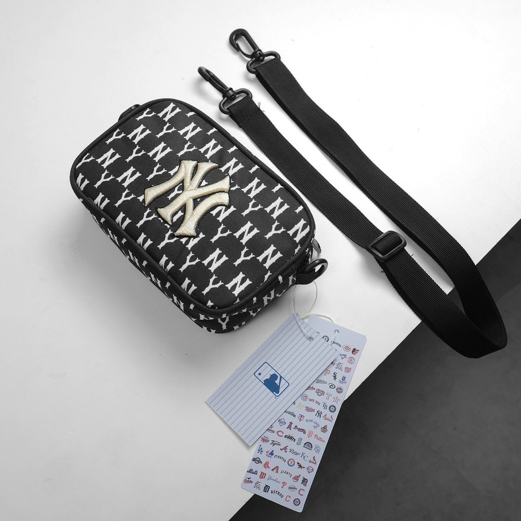 Túi đeo chéo nam nữ  NY MLB Monogram unisex mini đeo vai nhiều ngăn chất vải chống nước