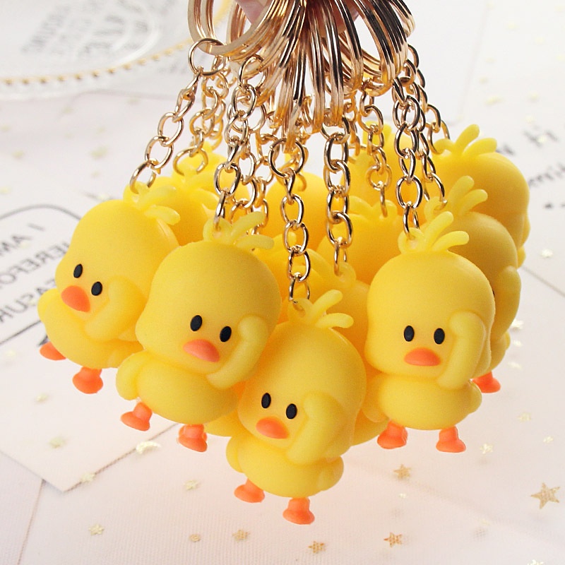 Móc Khóa Hình Chú Vịt Vàng mini 2.5cm Dễ Thương