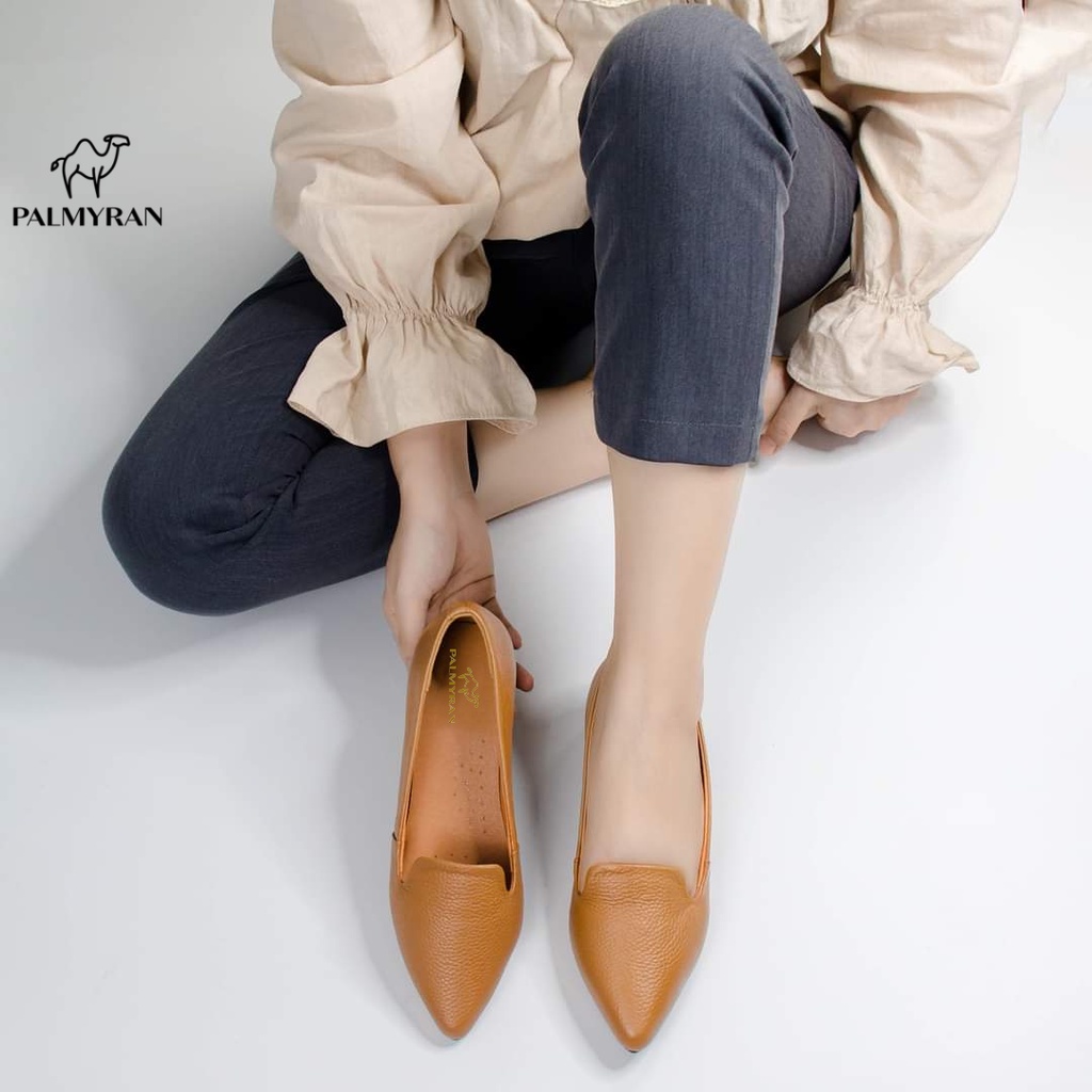 Giày nữ cao gót 3cm da bò thật cao cấp palmryan ST26