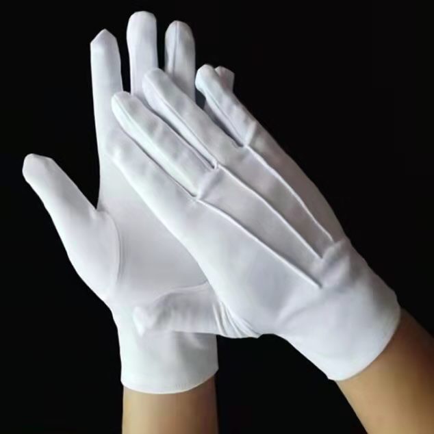 Găng tay Lái Xe Cotton trắng Co Giãn Chống nắng, Thấm hút mồ hôi