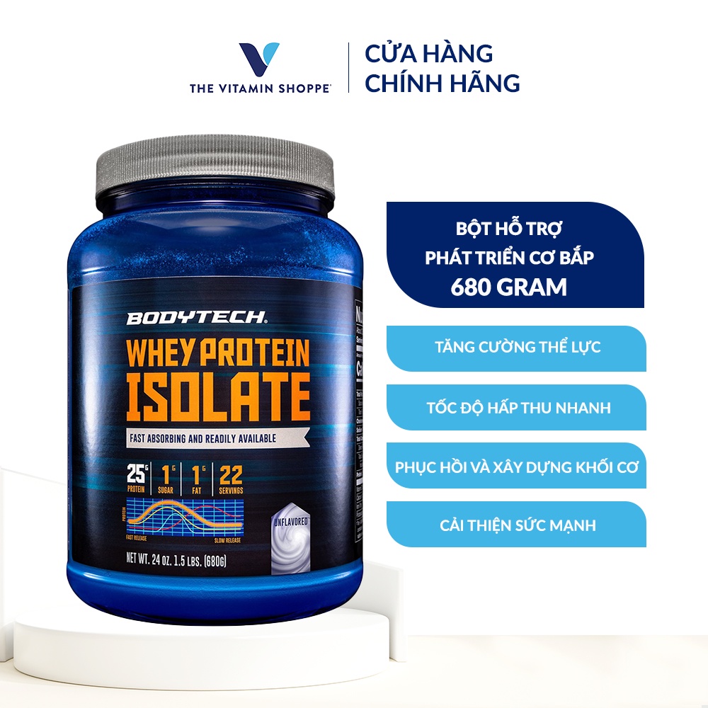 Bột hỗ trợ phát triển cơ bắp BODYTECH Whey Protein Isolate Unflavored