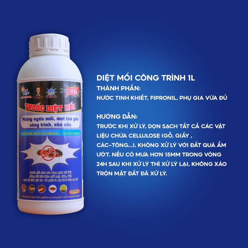 Diệt mối, mọt gỗ công trình giá rẻ SIFA 1kg diệt mối tận gốc tủ bếp, sàn gỗ, khung cửa, cây trồng, nhà cửa, xưởng gỗ