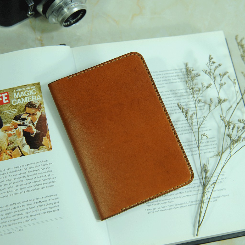 Mino Crafts - Ví da bọc hộ chiếu - Da bò nhập khẩu - Đồ da Handmade - Bìa sổ