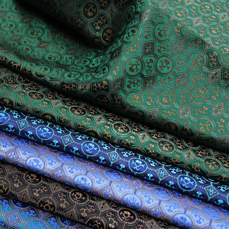 1 Mét Phong Cách Trung Quốc Jacquard Dệt Thổ Cẩm Vải Lụa Retro Sân Khấu Trang Trí Vải DIY Mông Cổ Áo TJ8758