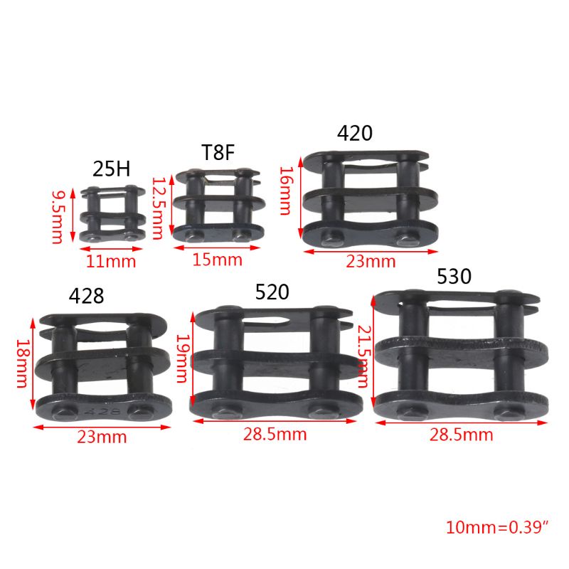 Li Xích Xe Máy Liên Kết 25H T8F 420 428 520 530 Đầu Nối Khóa Vòng