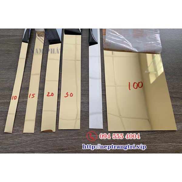 Nep la inox vàng gương 5cm,8cm,10cm La inox dán tường siêu bền đẹp, lập ...