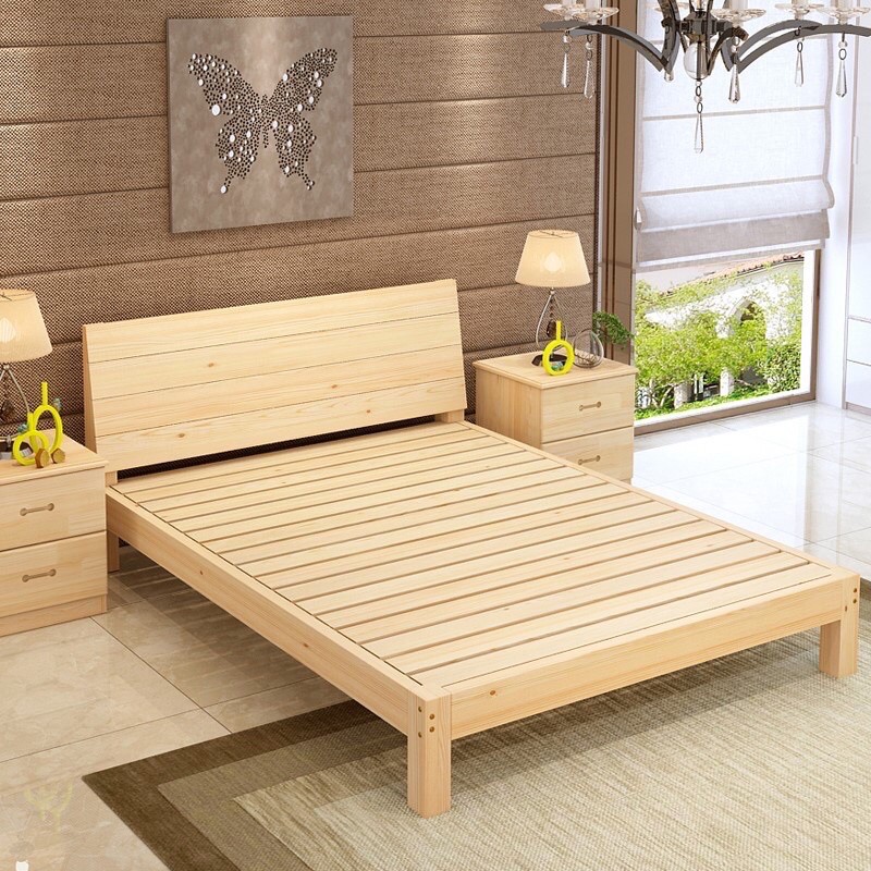 Giường ngủ Gỗ Thông Nhập Khẩu kích thước 1m6