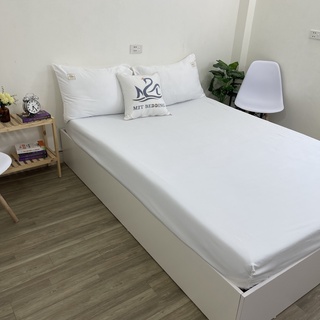 Set ga gối Cotton Tici M2T bedding màu trắng drap ga giường chuyên dùng cho khách sạn, homestay, nhà nghỉ