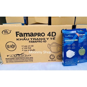 Sỉ 1 thùng 50 hộp 500 cái khẩu trang 4D FAMAPRO/khẩu trang kf94 Famapro 500 cái