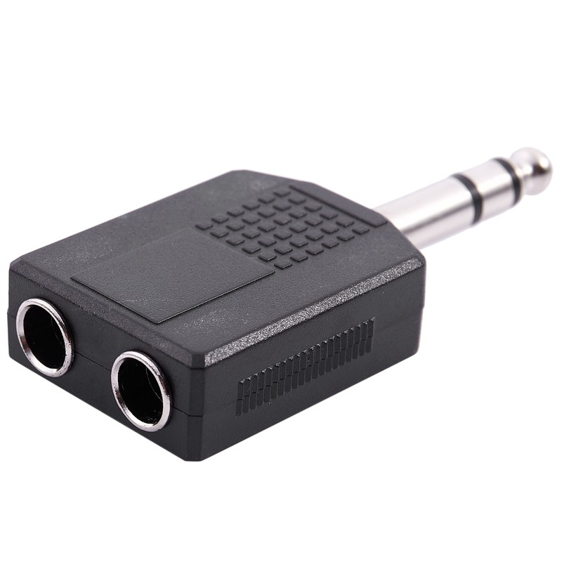 Mono 6.35mm Nam Cắm Sang Dual 6.35mm Nữ Ổ Cắm Bộ Chia Adapter Kết Nối
