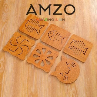 AMZO_MIẾNG LÓT NỒI BẰNG GỖ CÁCH NHIỆT CHỐNG TRƠN TRƯỢT TIỆN DỤNG NHIỀU HÌNH - GIAO NGẪU NHIÊN