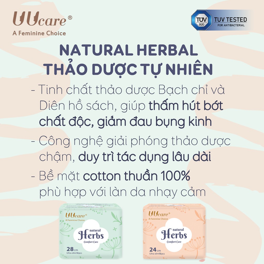 Ảnh Băng vệ sinh Thảo dược UUcare ban ngày 24cm 2