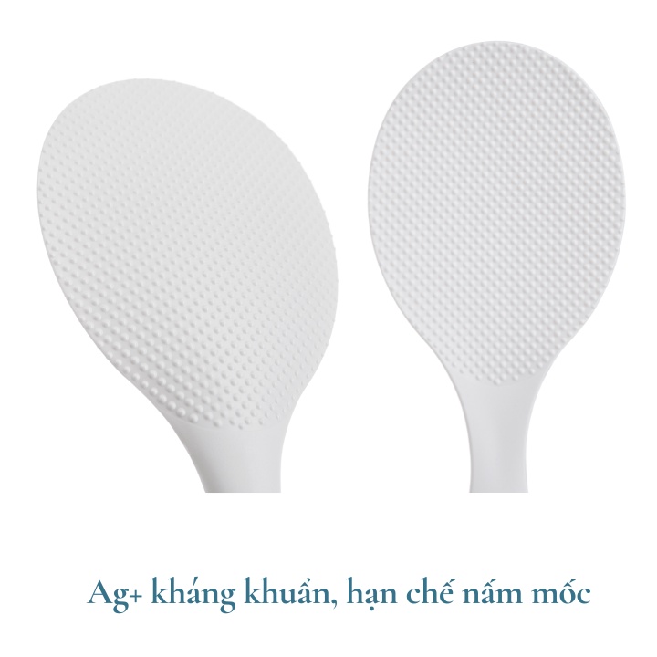 Ảnh Muỗng xới cơm chống dính, đế tự đứng Inochi Sendai Nhật Bản, an toàn tuyệt đối, môi vá mui xúc cơm Vạn Phúc 4