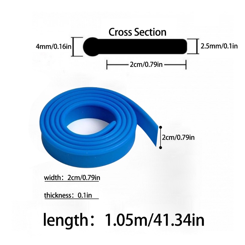 Redbaiaa1 Cao Su Làm Sạch Cửa Sổ Tiện Ích Một Phần Squeegee Tắm Bụi Cửa Sổ Squeegee Refills Thay Thế Squeegee 2 Col