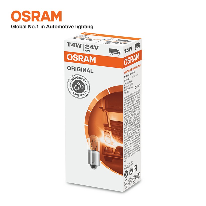 Combo 10 Bóng Đèn Soi Biển Số OSRAM Original T4W 24V 4W