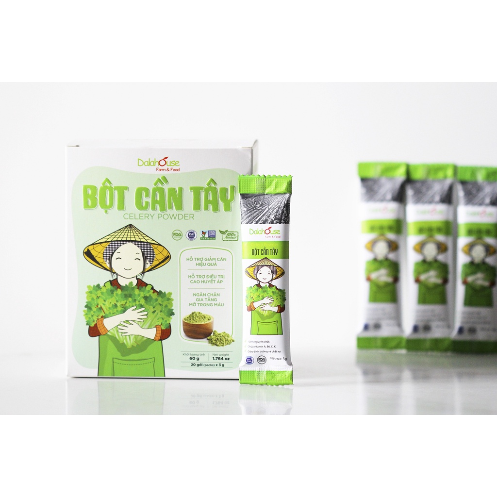 Ảnh Bột cần tây nguyên chất Dalahouse hỗ trợ giảm cân, cao huyết áp hiệu quả hộp 60gr 1