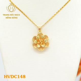 Dây Chuyền, Vòng Cổ Nữ Mặt Bông Hoa Trơn Xi Mạ Vàng Non Cao Cấp - Trang Sức Hava Hong Kong - HVDC148