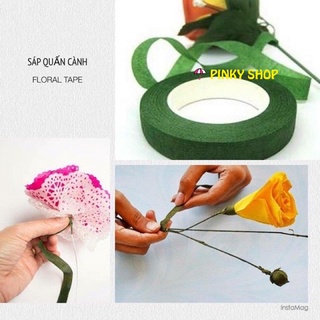 Sáp quấn cành, băng keo sáp [1 cuộn] băng dính sáp, phụ kiện làm hoa voan, hoa giấy, hoa đá pha lê handmade Pinky Shop