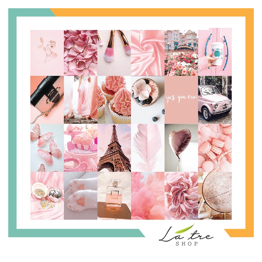 Postcard decor dán tường sticker vintage cute decal theme Pinky mẫu 3 1303 | BigBuy360 - bigbuy360.vn