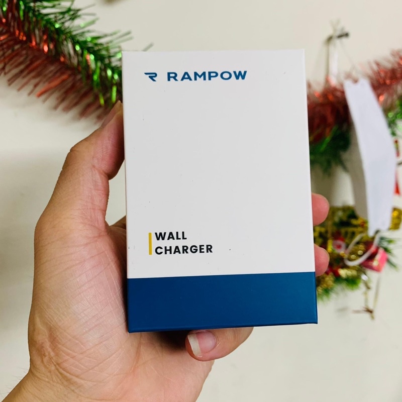 Củ sạc nhanh Rampow 36W 2 cổng sạc new zin