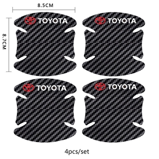 Bộ 4/8 Miếng Dán Bảo Vệ Tay Cầm Xe Hơi Bằng Sợi Carbon Cho Toyota Wish Vios Avanza Fortuner Innova Camry Corolla