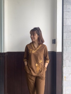 Đồ lam đi chùa _ đồ đi chùa cho nữ thêu sen nhiều màu