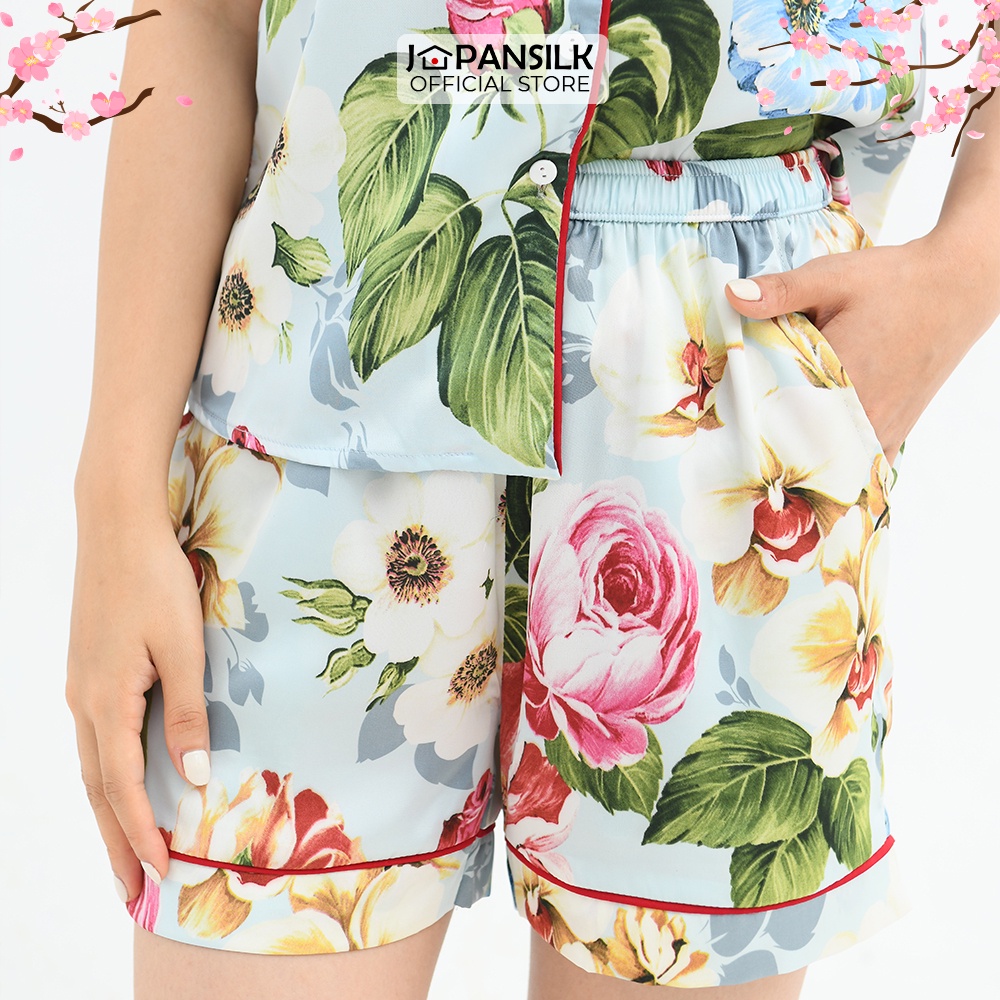 Ảnh Đồ Bộ Nữ Lụa Satin Cao Cấp JAPAN SILK Họa Tiết Vintage Trang Nhã 1
