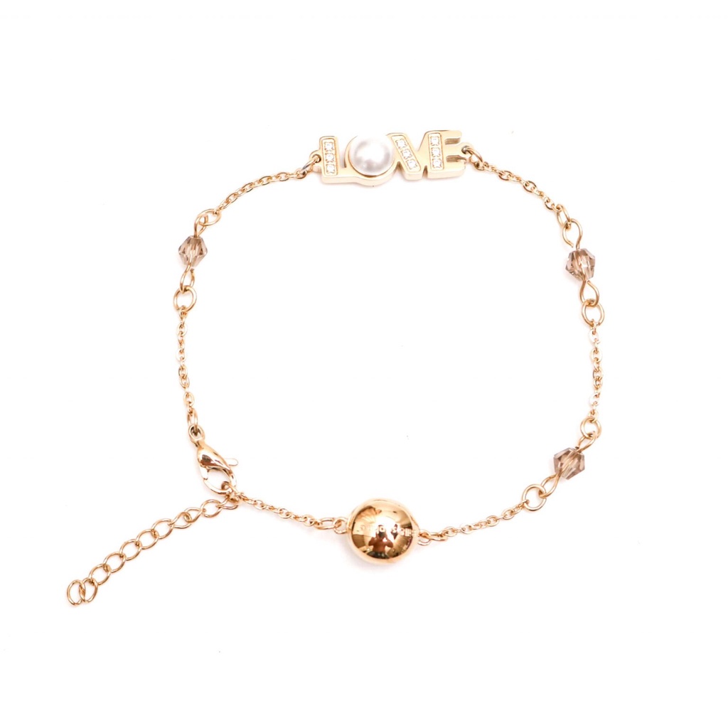Lắc tay ESME vòng tay chữ LOVE ES098 (Màu Vàng/Vàng Hồng)