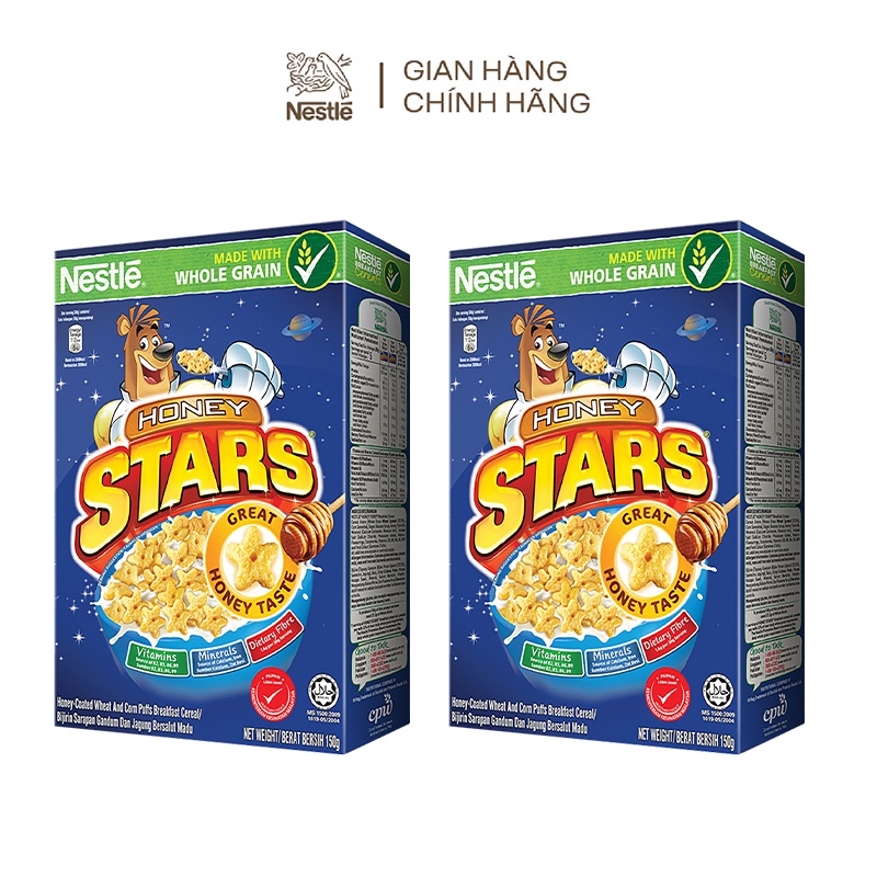 Combo 2 ngũ cốc ăn sáng Honey Stars (hộp 150g)