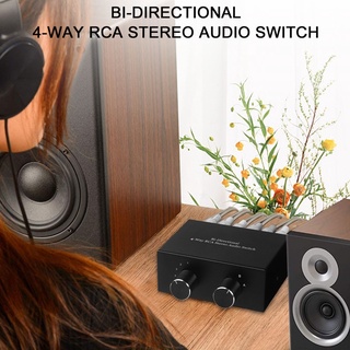 Bang 4 Chiều RCA Stereo Switch Bi-Directional 4 Trong 2 Ra 2 Trong 4 Ra R L Switcher