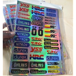 💥 TEM DÁN XE MÁY BỘ 40 TEM MẠ Crom 7 MÀU LOGO - ĐỒ CHƠI XE MÁY💥