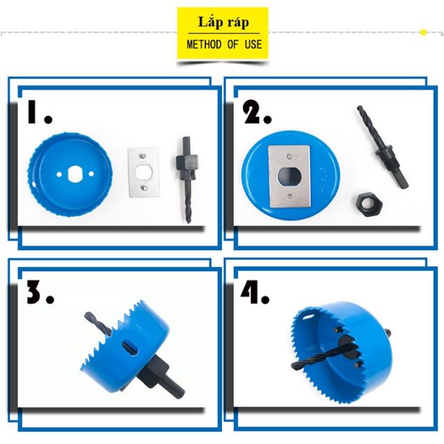 ❤️FREESHIP❤️ Bộ mũi khoét lỗ tròn 16 chi tiết loại tốt - mũi khoét thạch cao - mũi khoan khoét lỗ