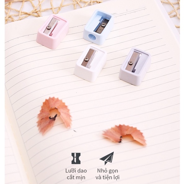 Ảnh Gọt bút chì mini Deli - Hồng, Cam, Xanh dương, Xanh lá - 1 cái màu ngẫu nhiên - Chất liệu ABS bền bỉ, lưỡi dao không ghỉ 2