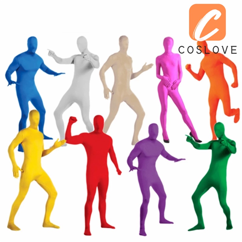 Bộ Đồ Hóa Trang Cơ Thể Zentai Màu Đen / Xanh Lá Dành Cho Nam