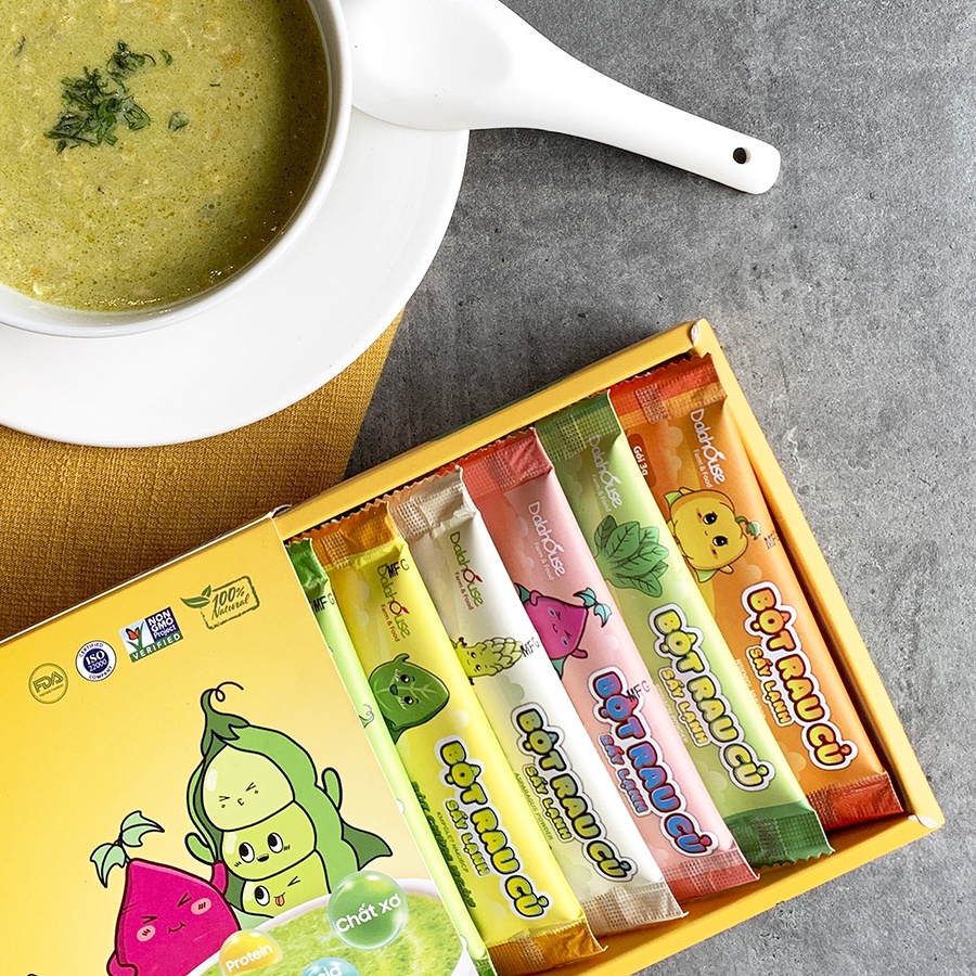 Ảnh Combo bột rau cho bé nguyên chất Dalahouse công nghệ sấy lạnh tiêu chuẩn Châu Âu hộp 7 gói x 3 gr 1