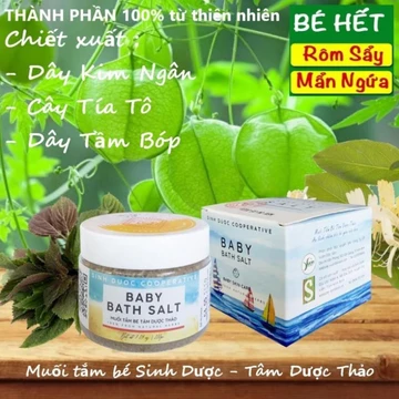 Muối tắm bé Tâm Dược Thảo 200g - Muối tắm bé thảo dược tiêu chuẩn mới nhất của HTX Sinh Dược