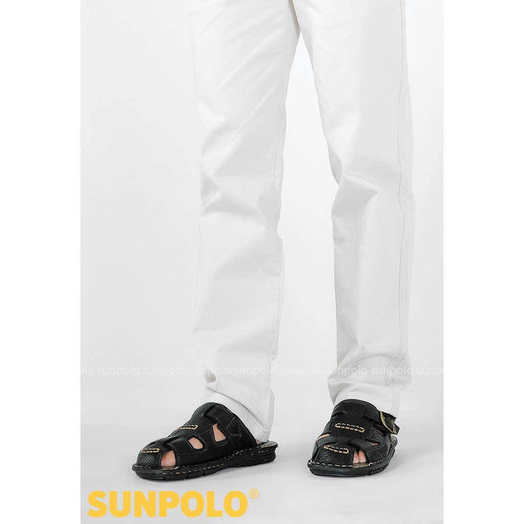 Ảnh Dép Quai Ngang Nam Da Bò SUNPOLO ABI019 Có Big size 44 45 2