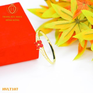 Vòng Tay, Lắc Tay Nữ Mặt Đính Đá, Titan Xi Mạ Vàng Non Cao Cấp - Trang Sức Hava Hong Kong - HVLT107